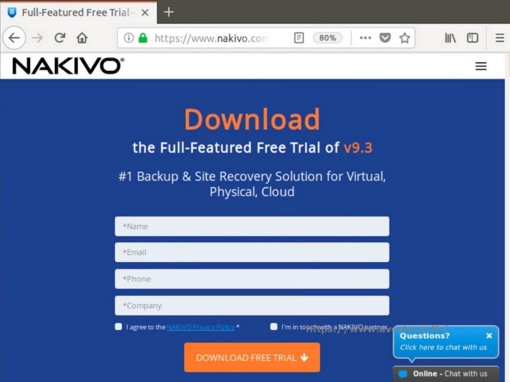 รูปการติดตั้ง os server Linux และ Nakivo backup