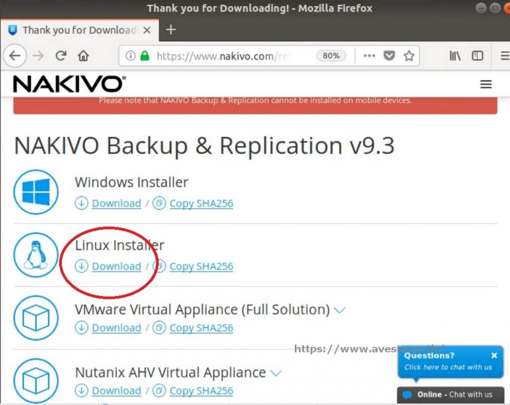 รูปการติดตั้ง os server Linux และ Nakivo backup