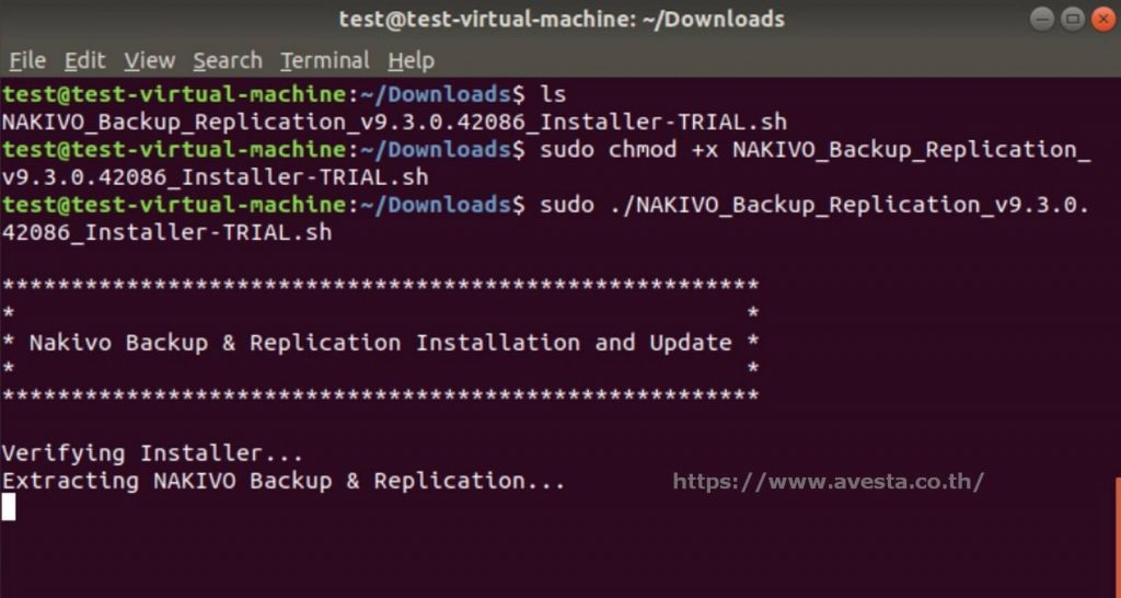 รูปการติดตั้ง os server Linux และ Nakivo backup