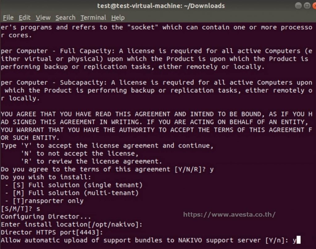 รูปการติดตั้ง os server Linux และ Nakivo backup
