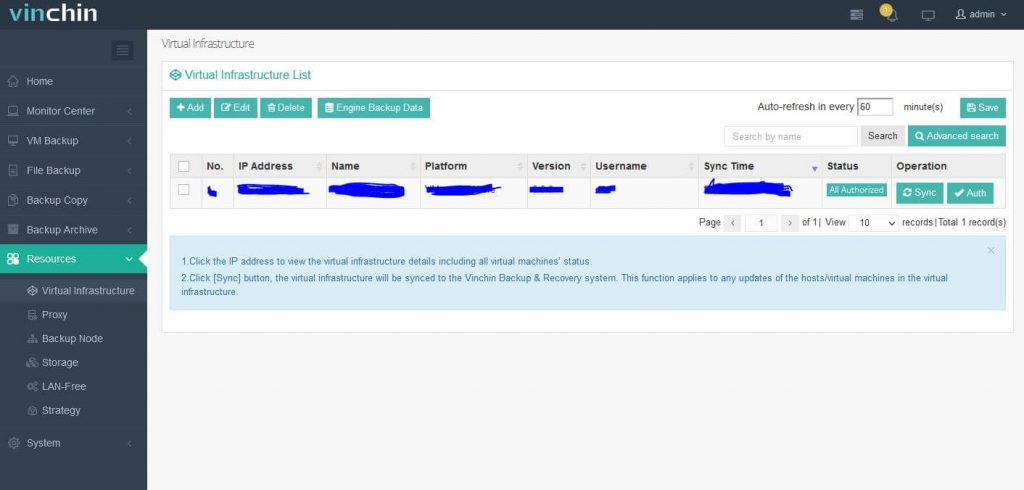 config Vinchin Backup & Recovery