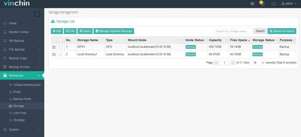 config Vinchin Backup & Recovery