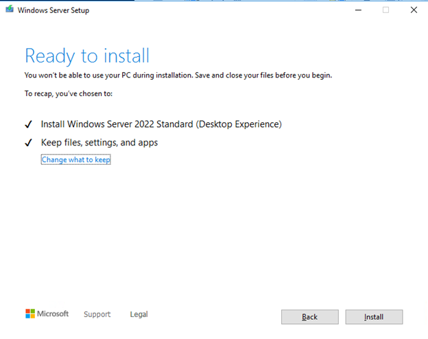 Upgrading Windows Server 2016 to Windows Server 2022