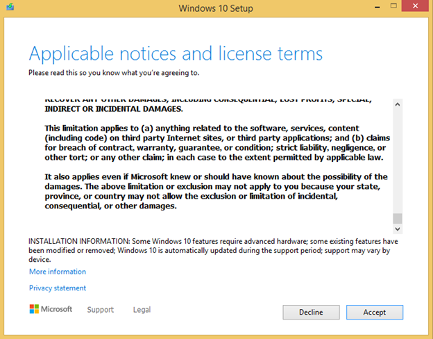 Upgrading from Windows 8-1 to Windows 10