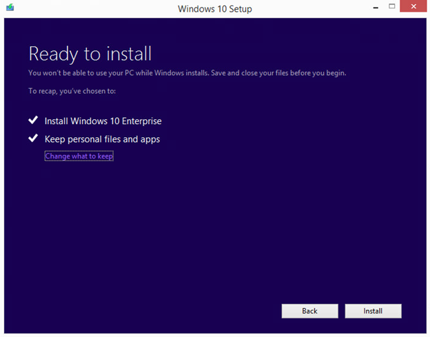 Upgrading from Windows 8-1 to Windows 10