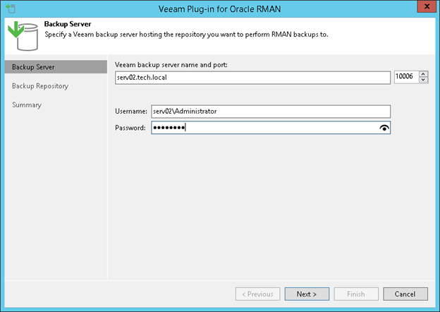 Veeam Plug-in for Oracle RMAN
