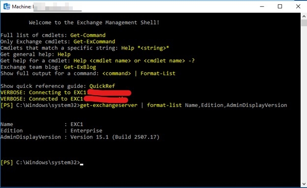 Build Number Exchange Server 2016