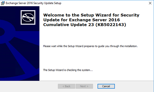 Setup Microsoft Exchange Server Security Updates