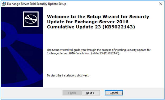 Setup Microsoft Exchange Server Security Updates