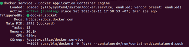service docker status