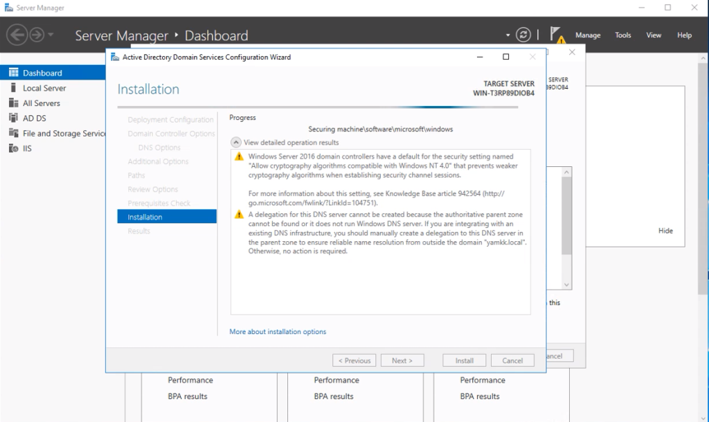 Active Directory – Windows Server 2016