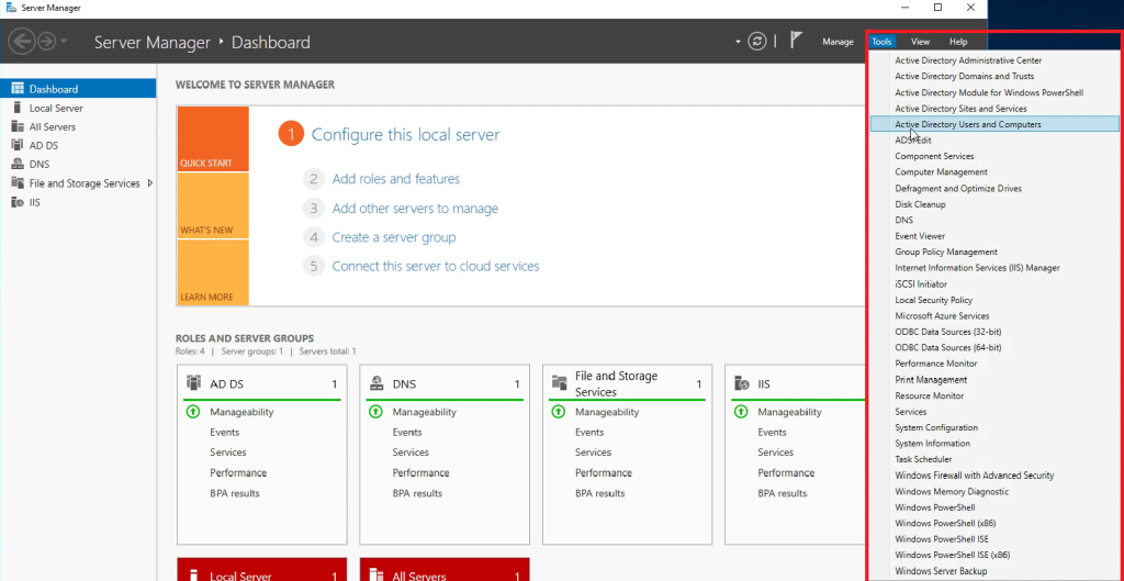 Active Directory – Windows Server 2016