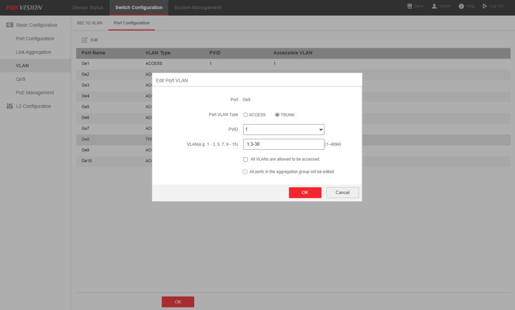 HIKVISION 8 Port Gigabit Smart POE Switch
