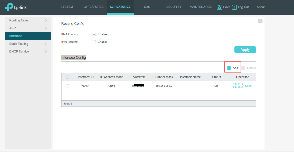 Interface Config