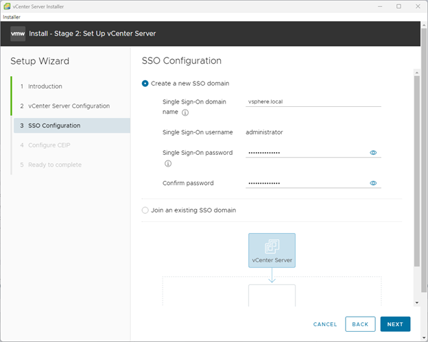 SSO VMware vCenter Server Appliance 7