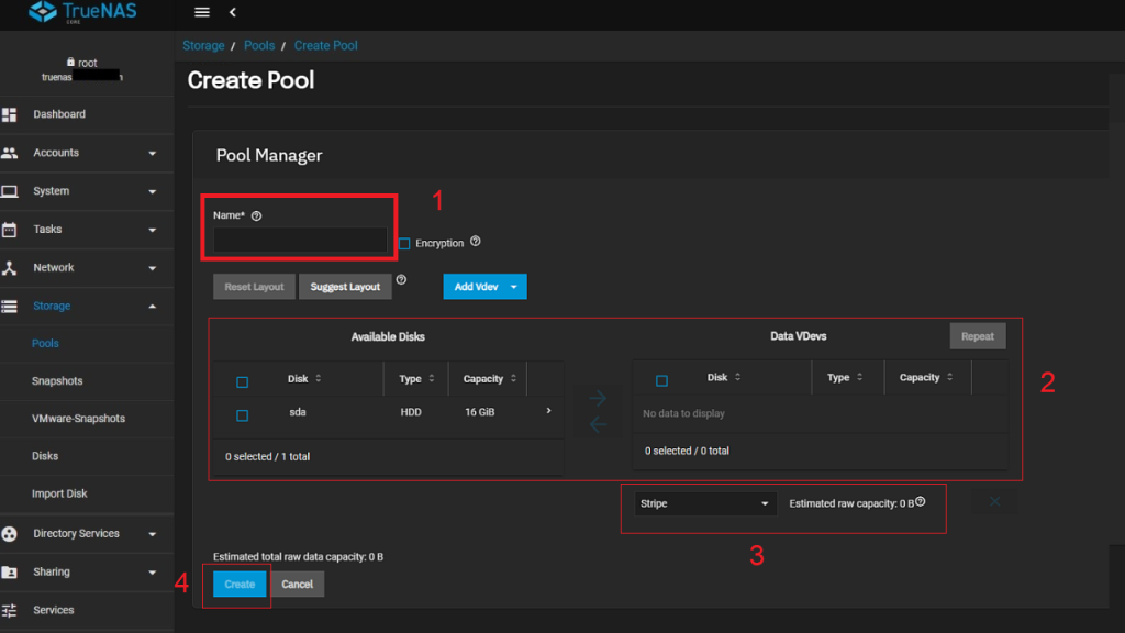 TrueNAS Storage add pool