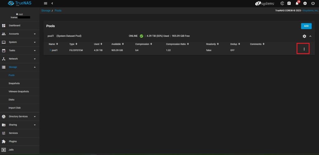 TrueNAS Storage add zVol1