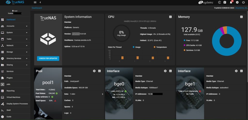 TrueNAS main
