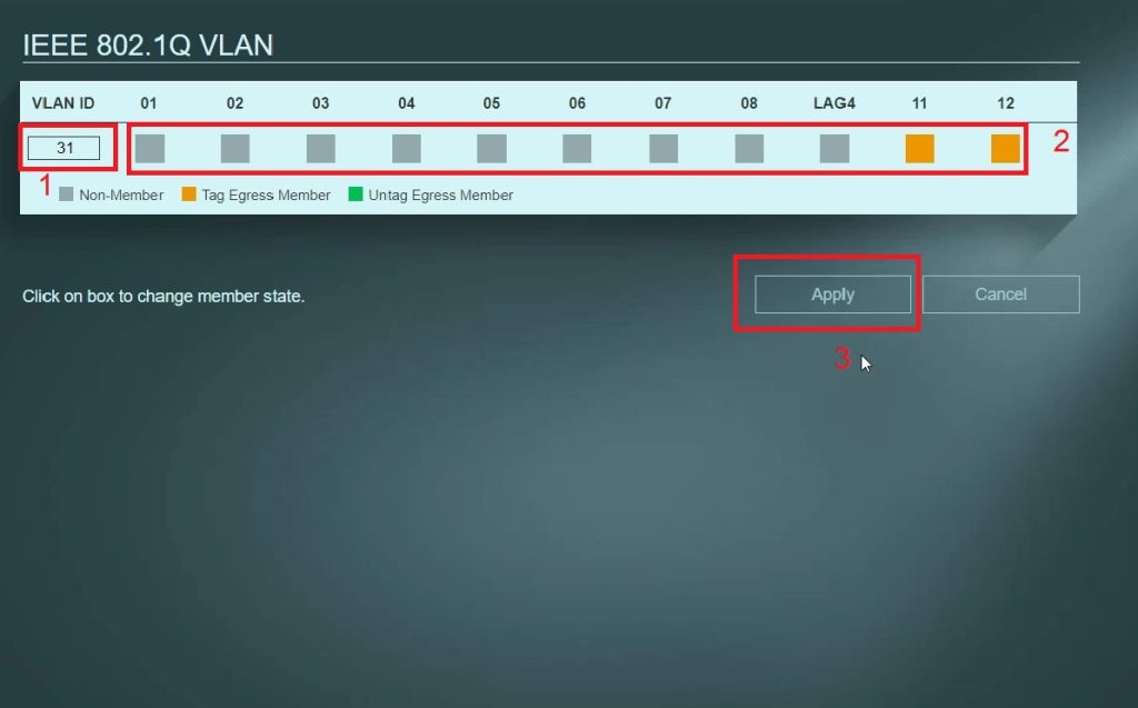 Zyxel XGS1210-Create New VLAN