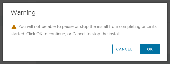 warning VMware vCenter Server Appliance 7