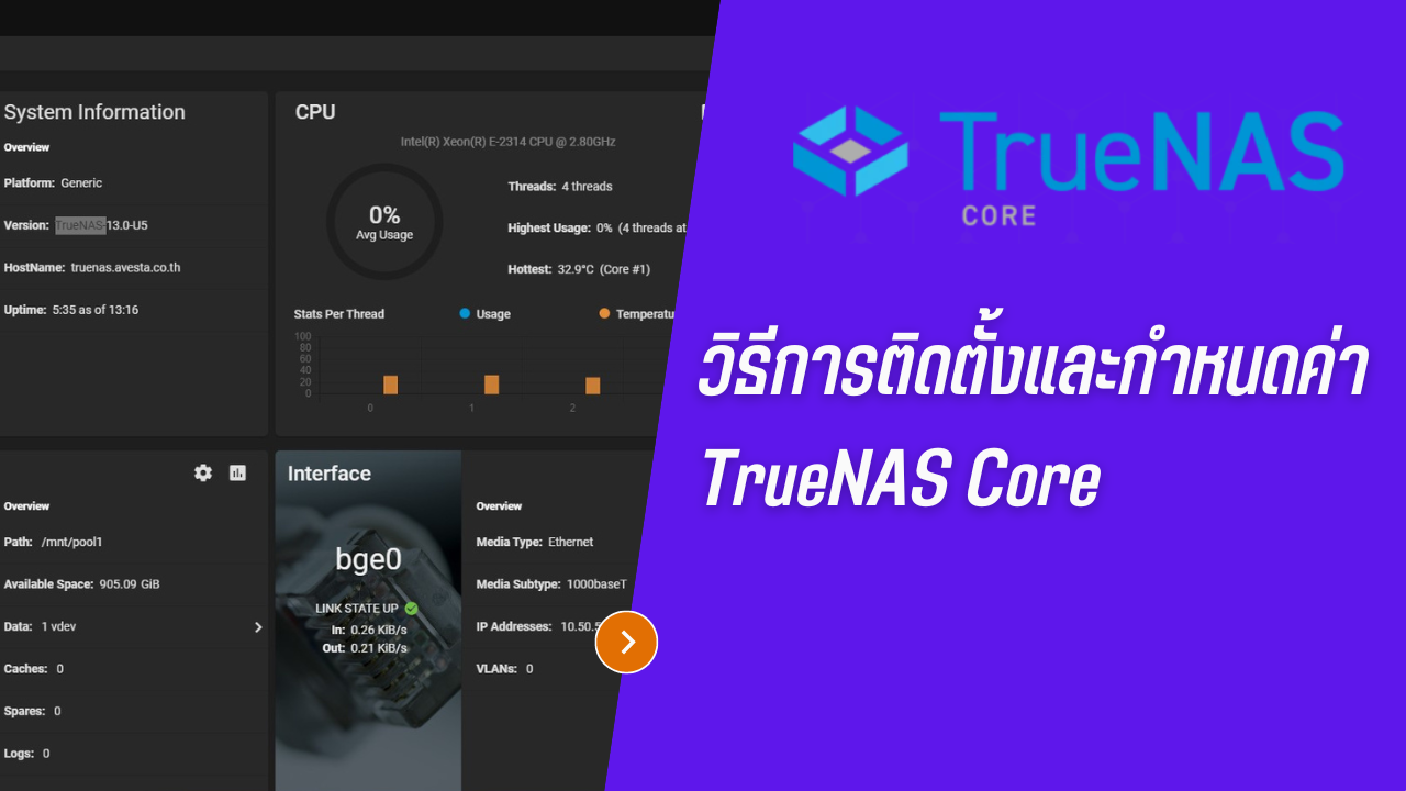 วิธีการติดตั้งและกำหนดค่า TrueNAS Core 1/3