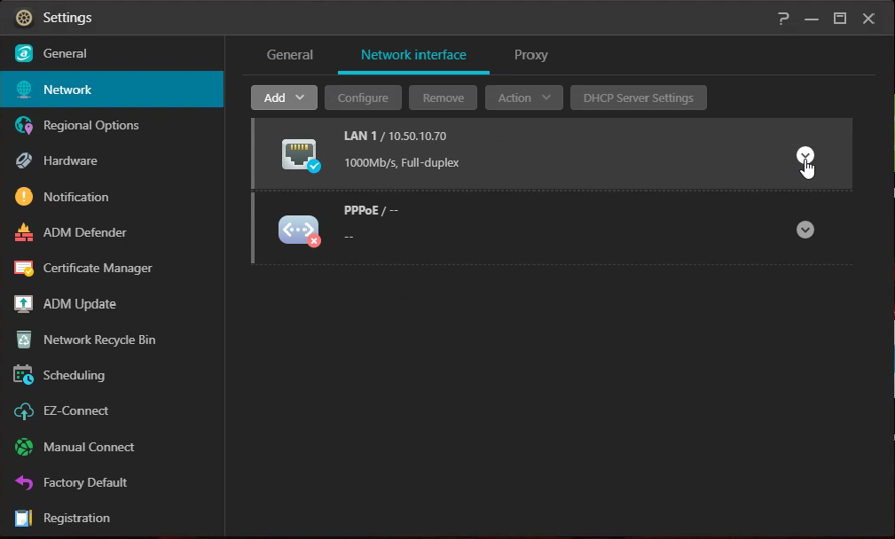 ASUSTOR Network interface3