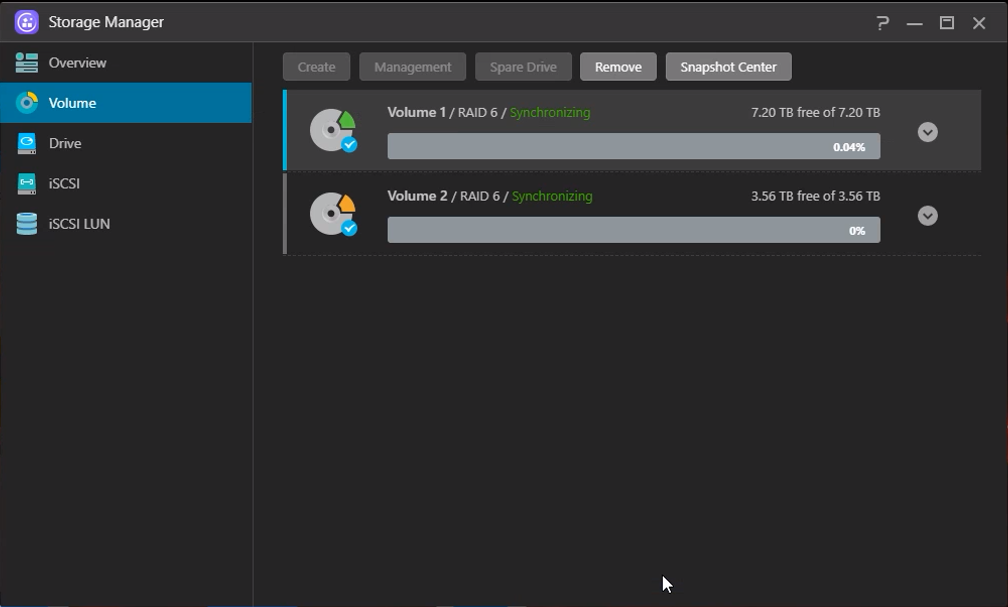 asustor create storage manager