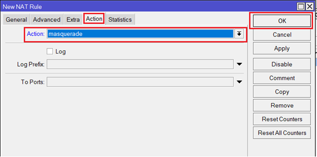 MikroTik NAT Action