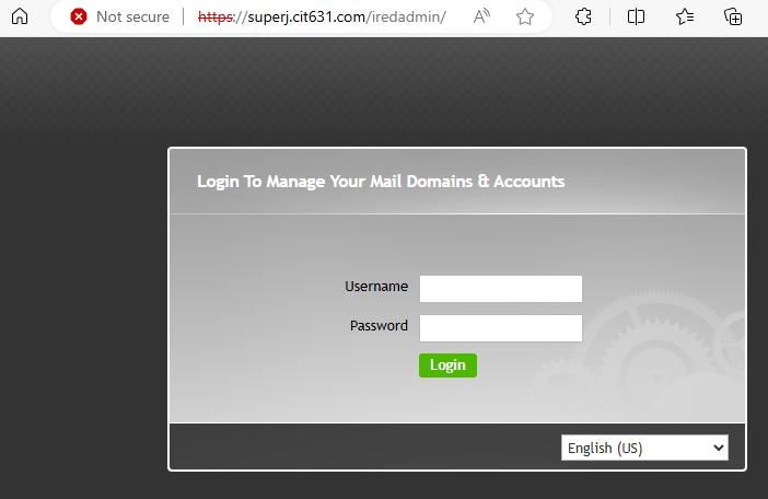 iRedMail Login Screen
