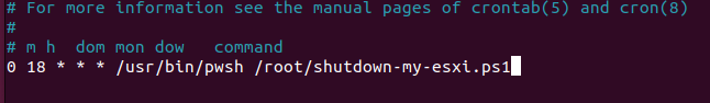 shutdown esxi at 18:00 everyday