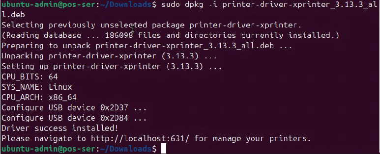 xprinter- Driver success