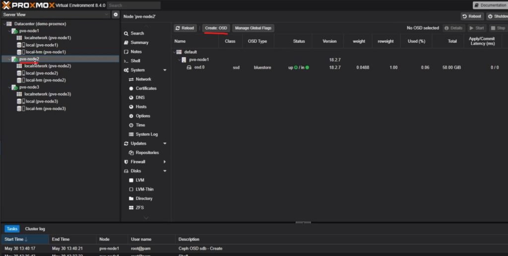Ceph OSD-proxmox