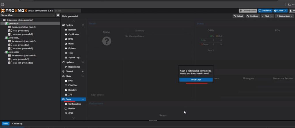 Ceph Storage-proxmox