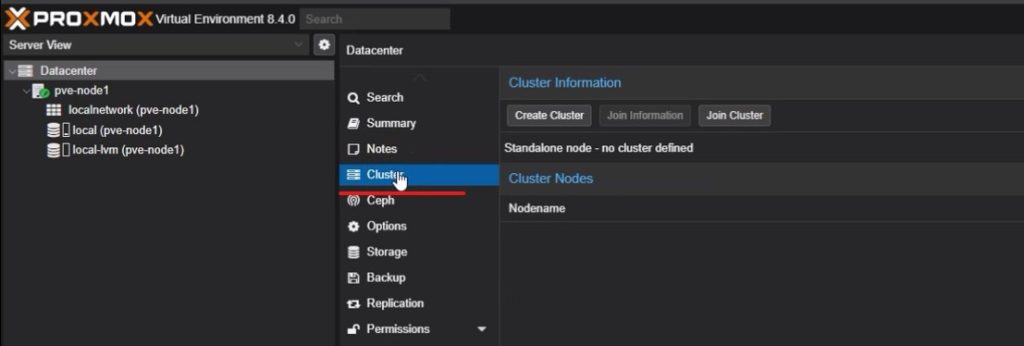 Cluster-proxmox