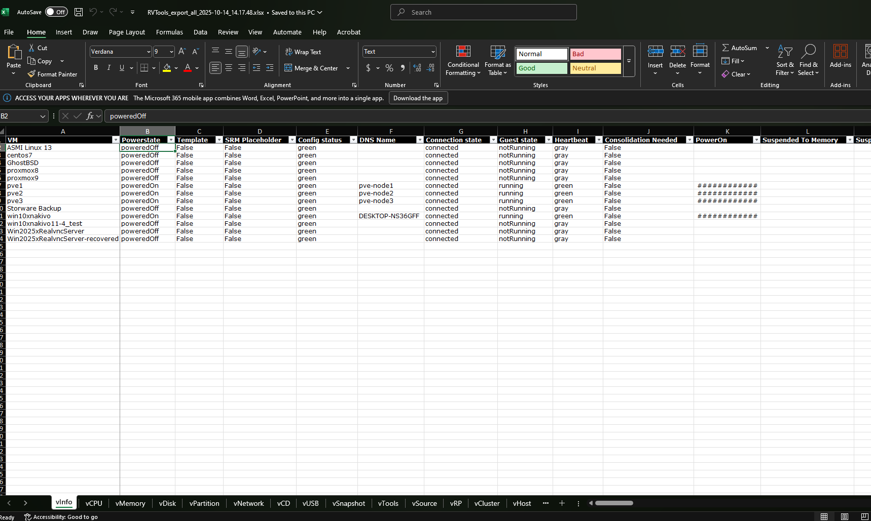 RVTools เครื่องมือผู้ดูแล VMware วิเคราะห์ VM, Sizing และ Migration